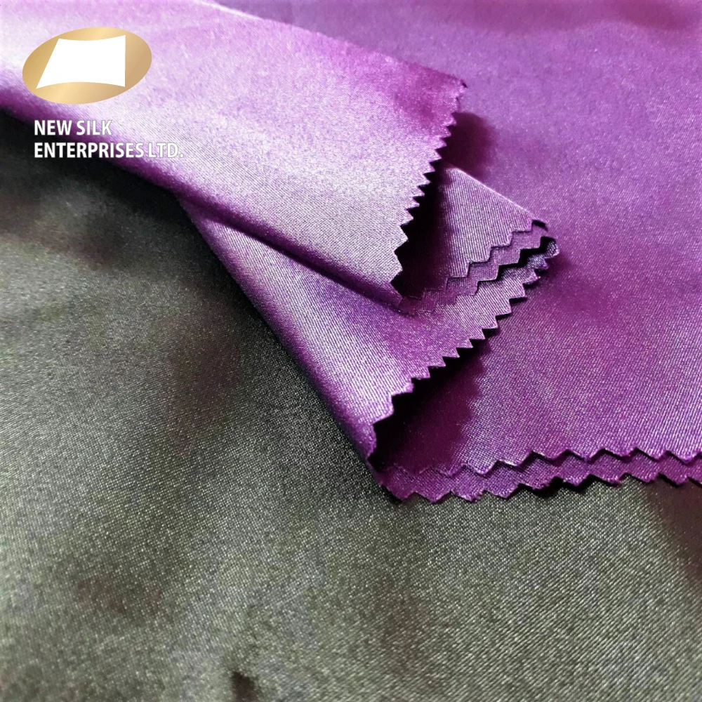 Shiny 100% polyester woven crystal satin fabric for lingerie