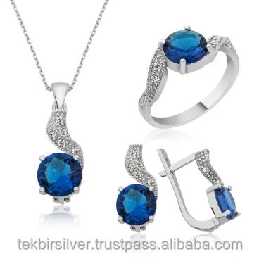 Wholesale Silver 925 Zircon Set ring Earring and Pendant