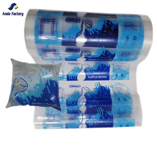 Pouch Roll for Water,Laminated food packaging plastic film roll for water sachet,PLASTIC POUCHES OR SACHET to package the water