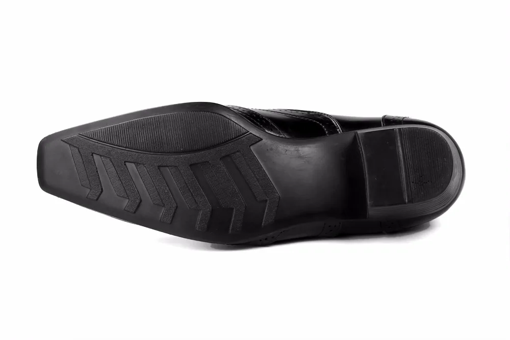 Мужские черные официальные броги на шнуровке, полуботинки оксфорды на кубинской подошве из ПУ