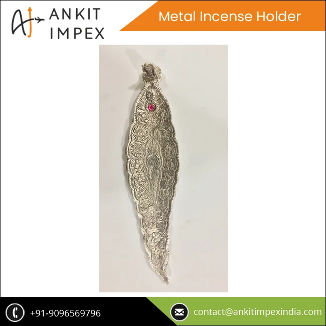 Best Selling Ganesh Leaf Shaped Incense Sticks Metal Holder Supply