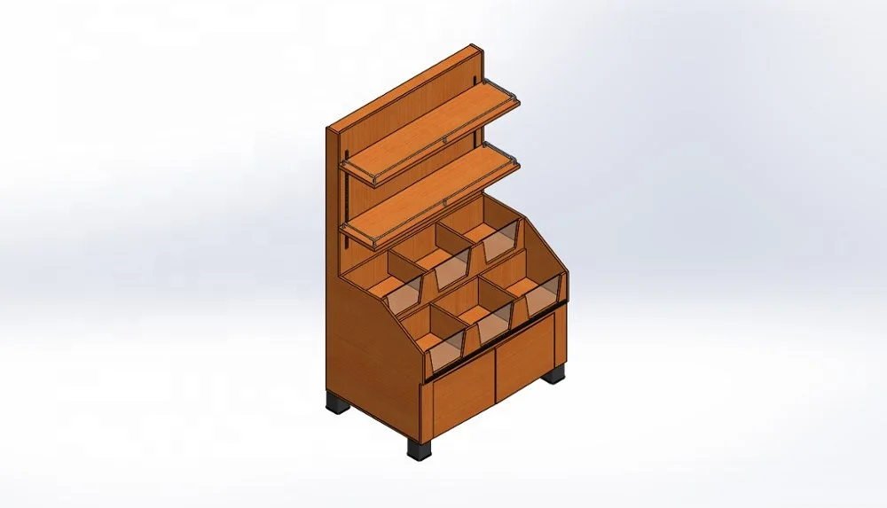 Bulk multi-function various styles snack wooden display shelves