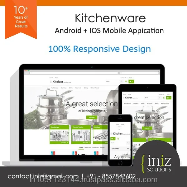 Дизайн веб-сайта для кухонных принадлежностей и аксессуаров | Лучшая и профессиональная компания по разработке веб-сайтов в Индии | Великобритания | США