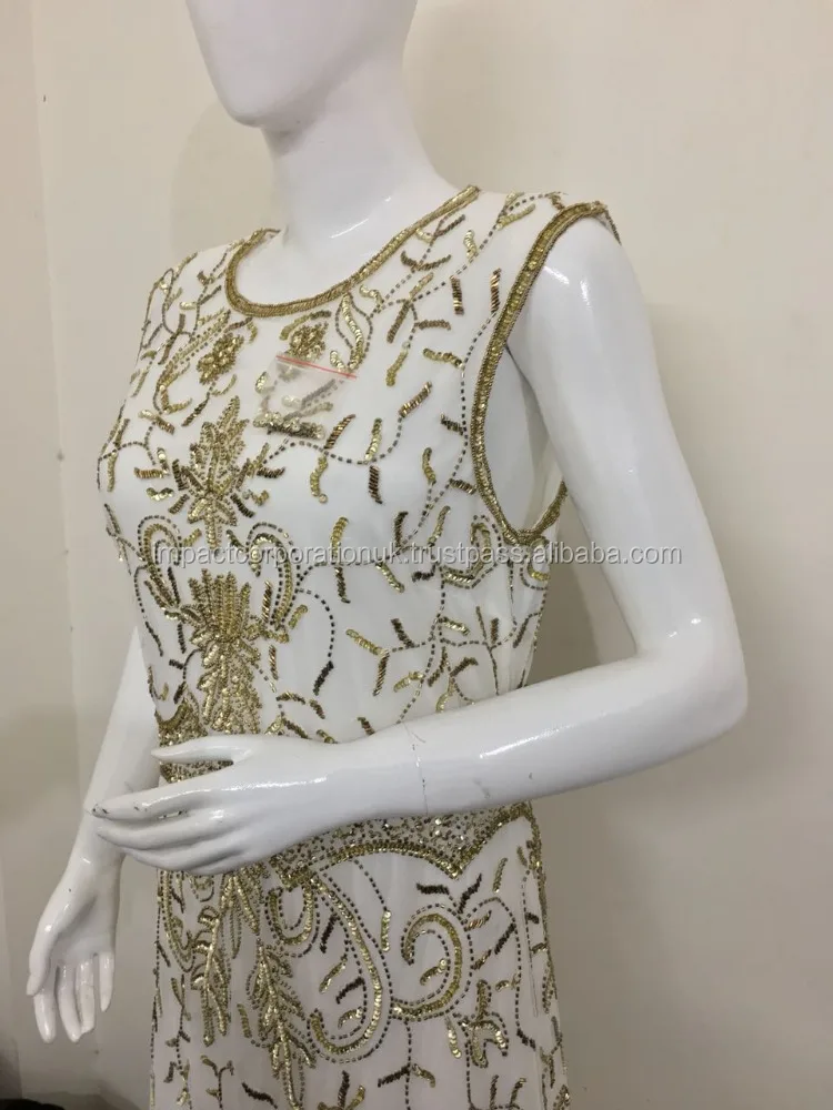 New Super Gorgeous Beautifully Embellished Hand Beaded Cocktail Party Wear Dress sleeveless Night Club Evening Wear Dress