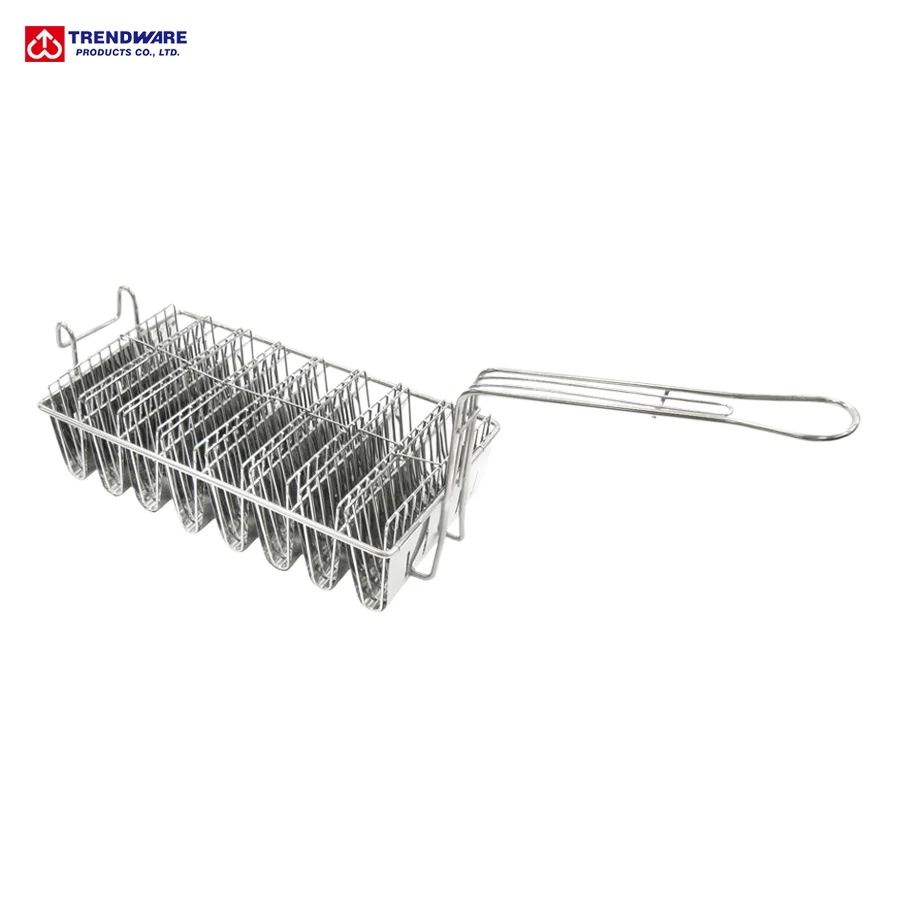 
8 Mould Nickel Plated Steel Mexican Taco Shell Deep Fryer Basket 