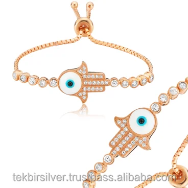 Wholesale Sterling Silver 925 Jewellery Adjustable Bracelet with Zircon