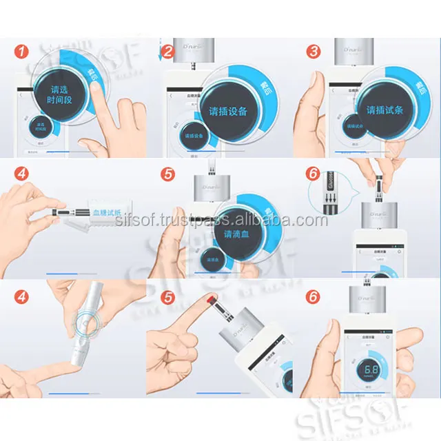 SIFHEALTH-8 Glucometer Connecting with Mobile Phone, Blood Glucose Monitor IOS & Android Support.