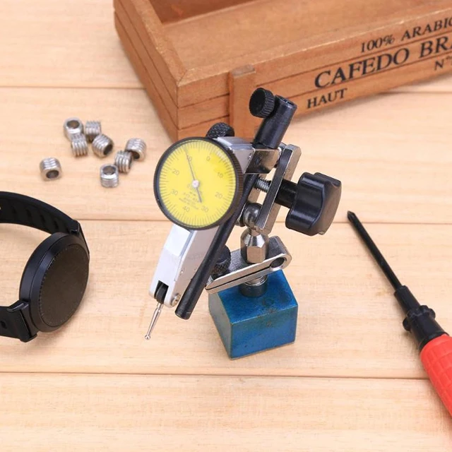 1 Set Waterproof Shockproof Indicator Manometer Dial Indicator + Adjustable Metal Magnetic Base Stand