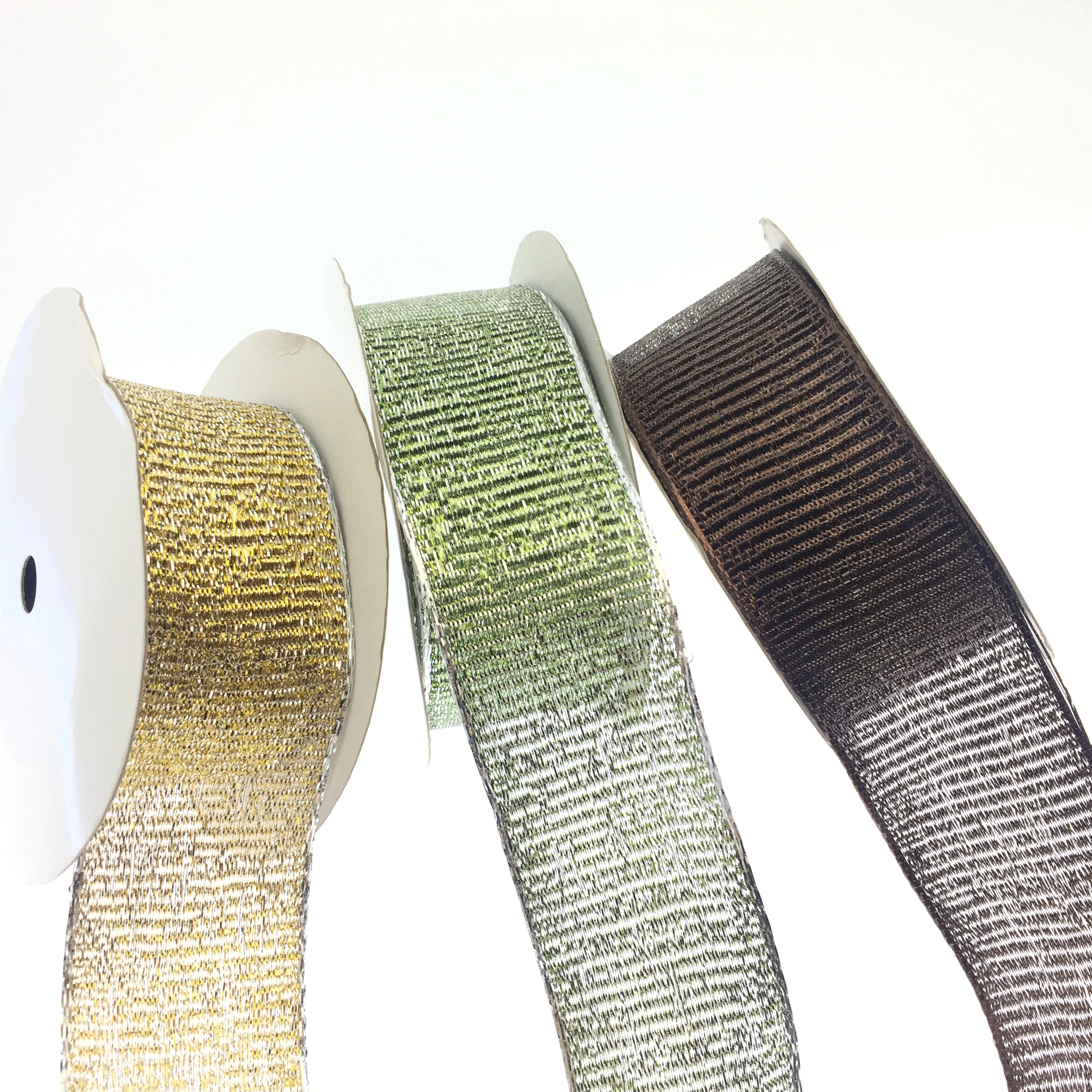 Luxury shinny metallic tape for Christmas packaging decoration solid ribbon