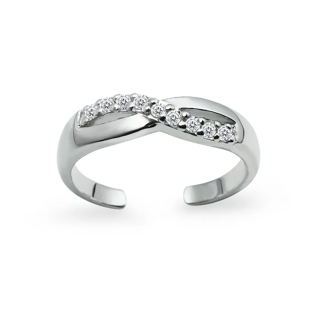
Sterling Silver CZ Infinity Adjustable Toe Ring 