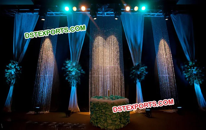 Beautiful Ceiling Drapes For Wedding Mandap Customized Glitter Wedding Stage Backdrop Wedding Backdrop Curtains