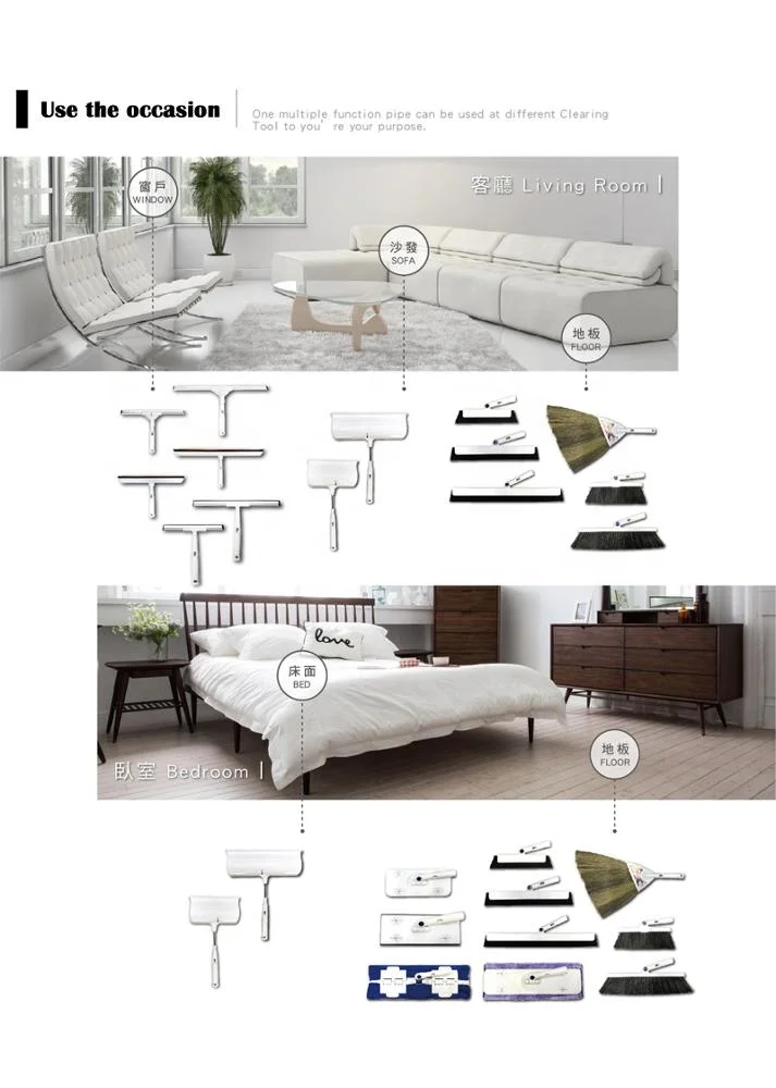 One Touch Easy to replace Multi-funtion Rubber Broom