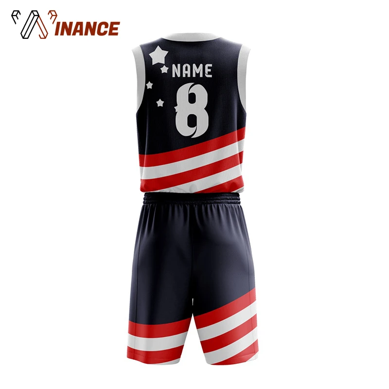 Wholesale 100% polyester custom reversible basketball uniform jersey set