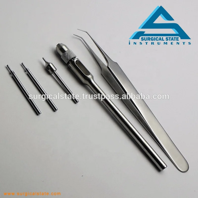 ERTIP FUE Punch for Hair Transplant Surgery Set 1.0mm Fue Tweezers and Versi Handles Stainless Steel Microsurgery Equipments