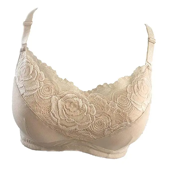 custom beige color leather and cotton bra