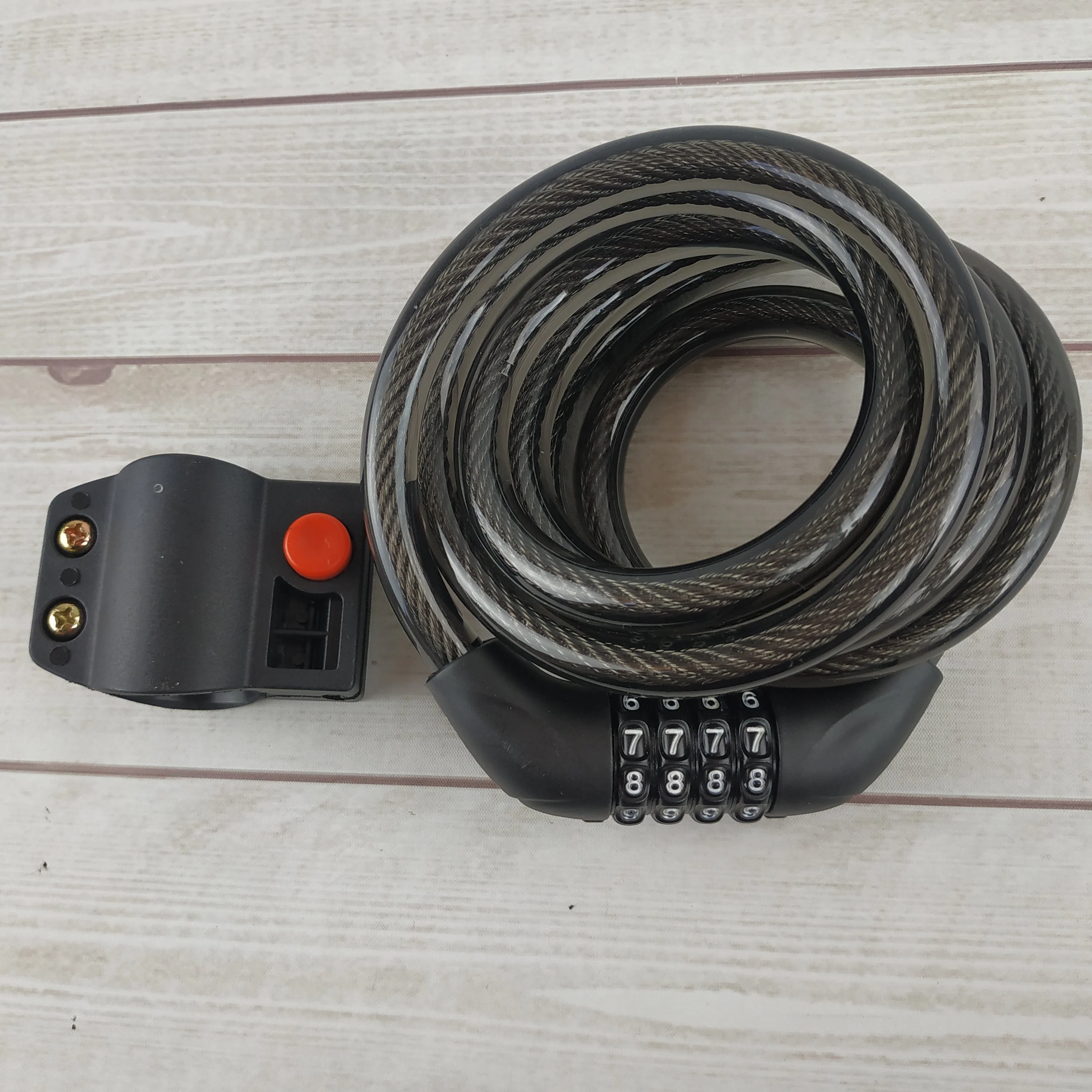 4 Numbers Combination Cable Lock High Level Anti-thief Bike Cable Lock for Bicycle for Bike Bicycle Lock with Bracket