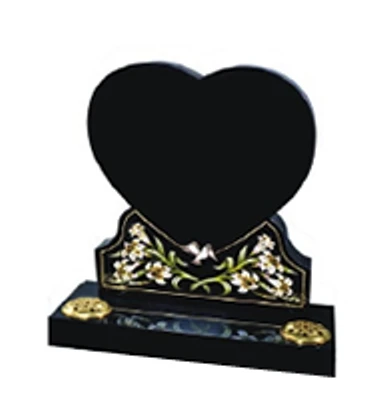 Custom Heart Shape Cheap Granite Tombstone Gravestone memorial black grave stones