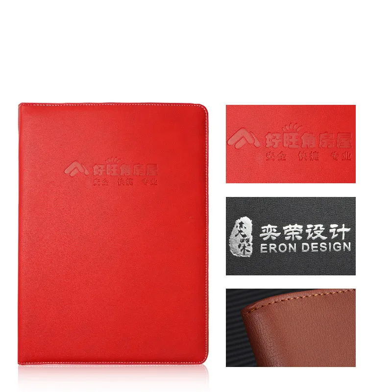 Professional executive custom printing logo A4 PU leather folder manager conference folder clipboard