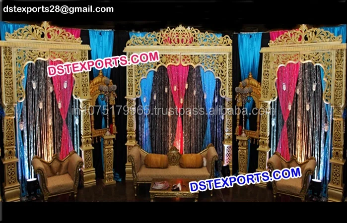 Rajwada Theme Stage Decor  Wedding Traditional Style Rajasthani Stage Set  Modern Wedding Elegant Simple Stage Set