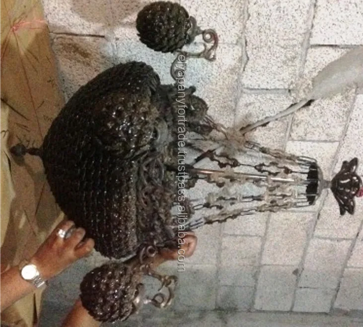 Artichoke shape french Art Nouveau chandelier