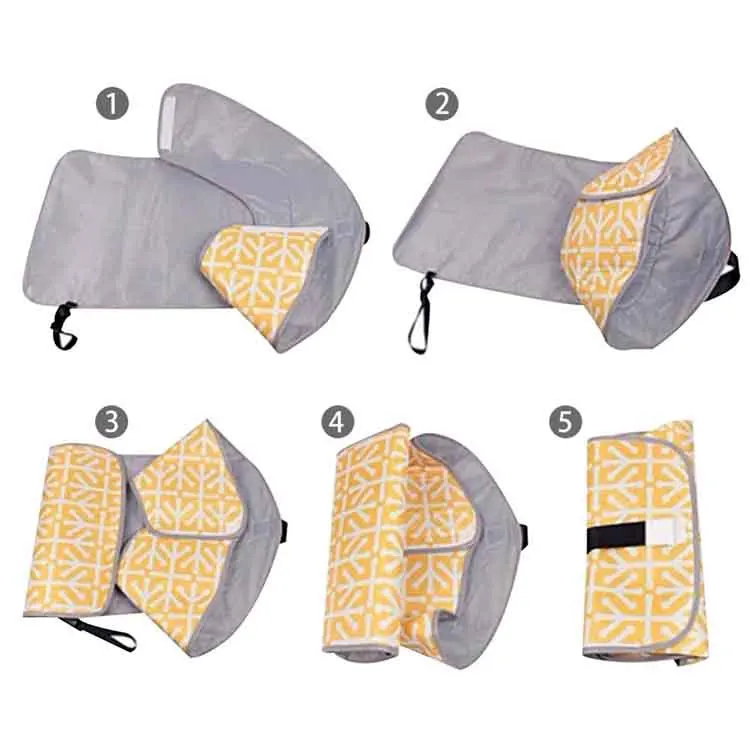 Foldable Waterproof  Lightweight Travel Home Portable Diaper Changing Mat With Pockets