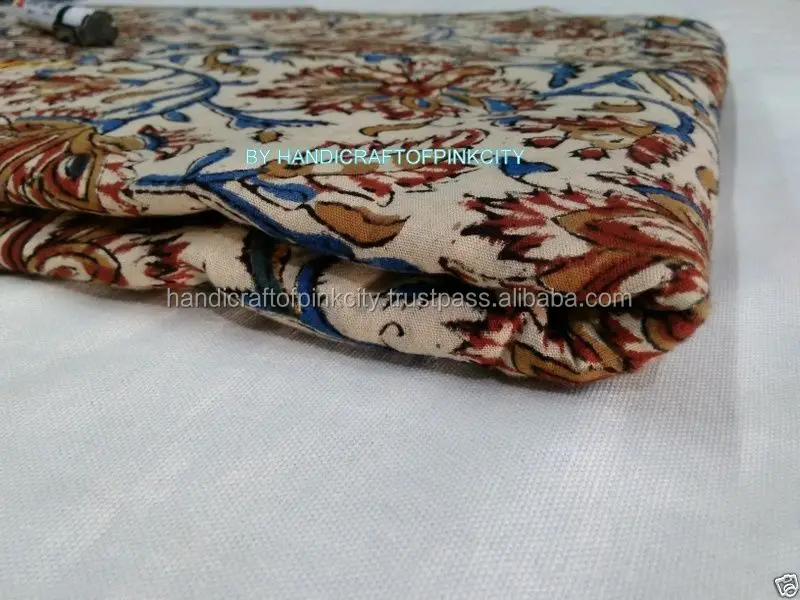 
5 Yard Hand Block Printed Fabric, 100%Cotton and Natural Bagru Print fabric 