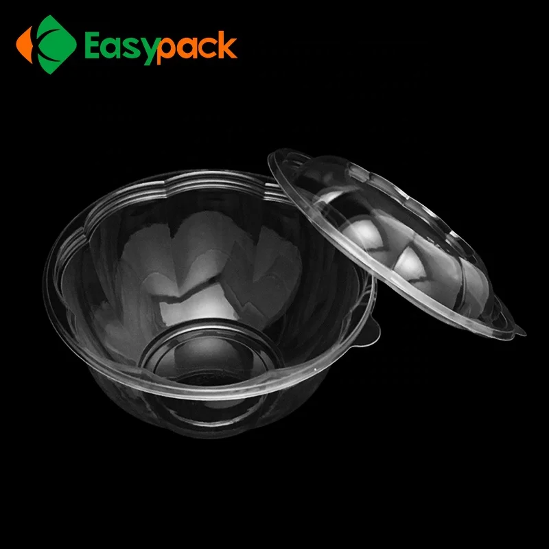 Flower shape plastic packaging salad bowl food container for market