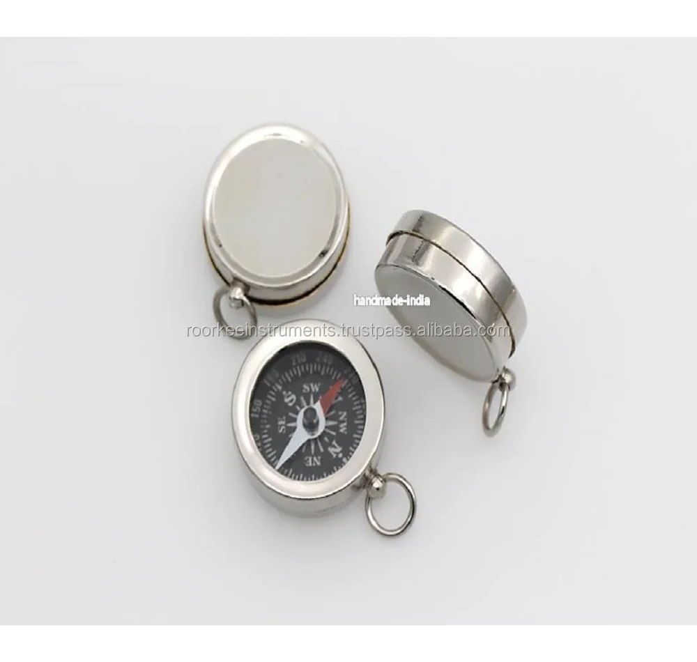 Necklace Compass Jewellery Making Compass Silver Finish Navigation Directional Brass Silver Finish Compass