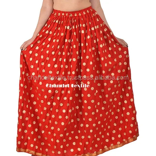 Jaipuri maxi skirts Printed Casual Fashionable Skirt Ethnic Bollywood Style Designer With Golden border wraps skirts