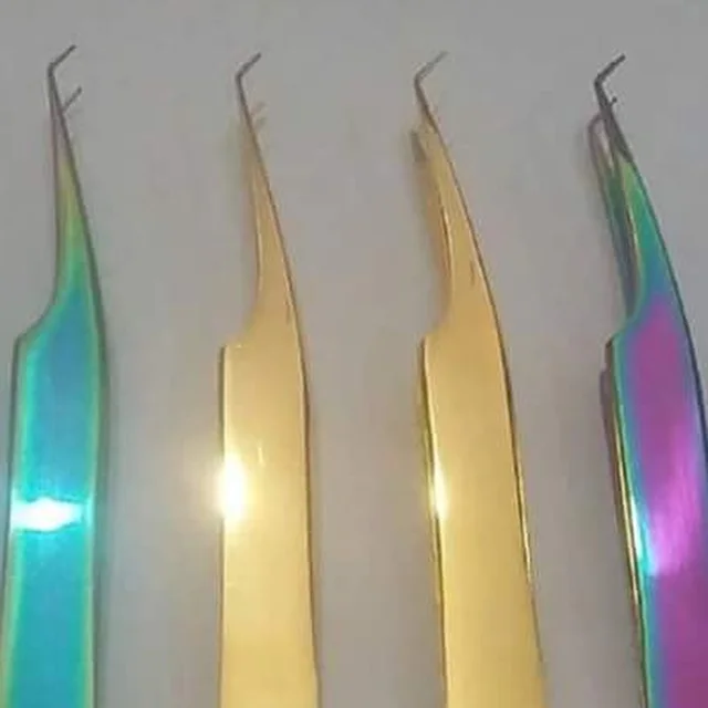 
Russian Rounded L Shape Volume Lash Tweezer with black colored handle get 