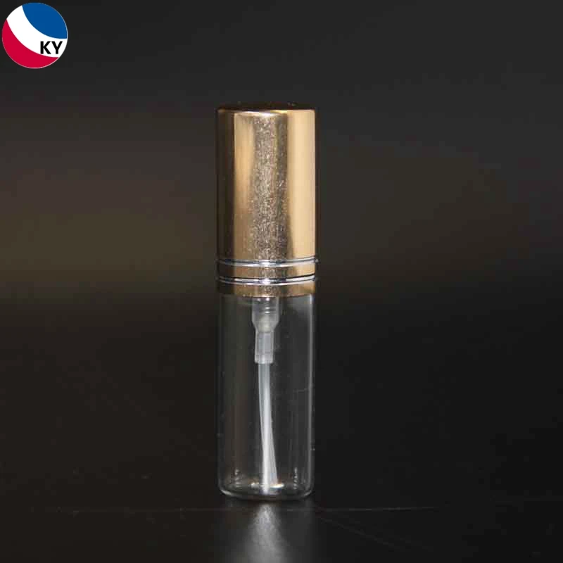 Perfume Spray Bottle Refillable Cylinder Perfume Bottle Refill Atomizer Spray Cosmetic Rose Gold Glass Pump Bottle-166 5ml Keyo