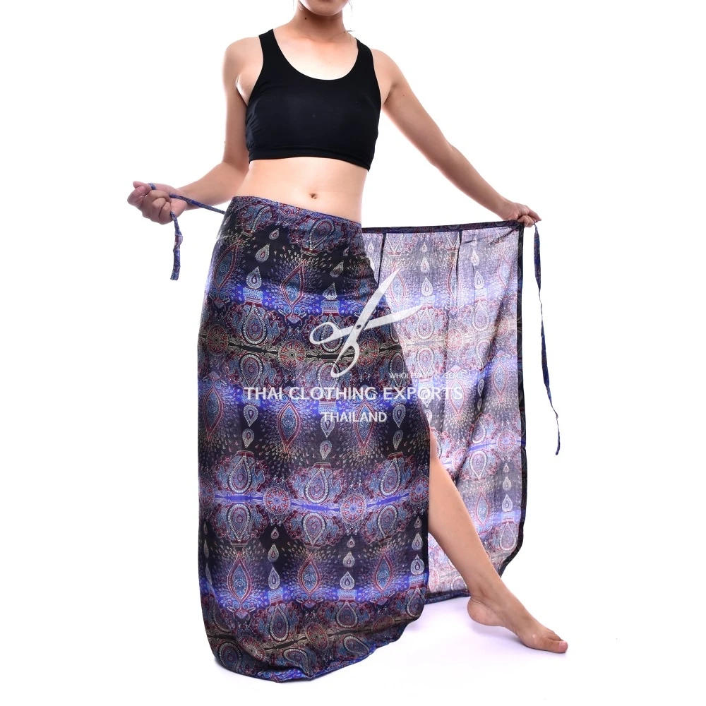 Peacock Eggs Printed Sarong pants, Wrap pants, Beach pants