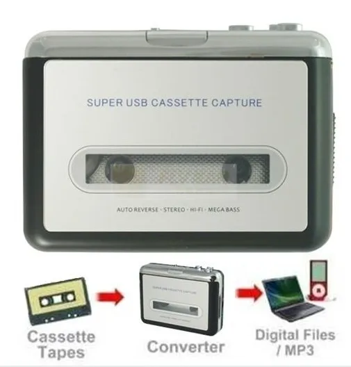 CP022 Classic Cassette Tape to MP3 CD PC converter via USB, Portable USB Cassette Tape Player Captures MP3 Audio Music