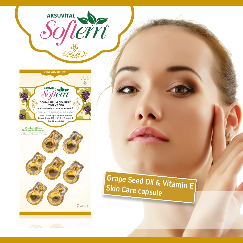 
Face Skin Capsules Vitamin E & Grape Seed Natural Beauty Cosmetics Bio Herbal Health Care Ampoule Natural GrapeSeed & Coenzyme 