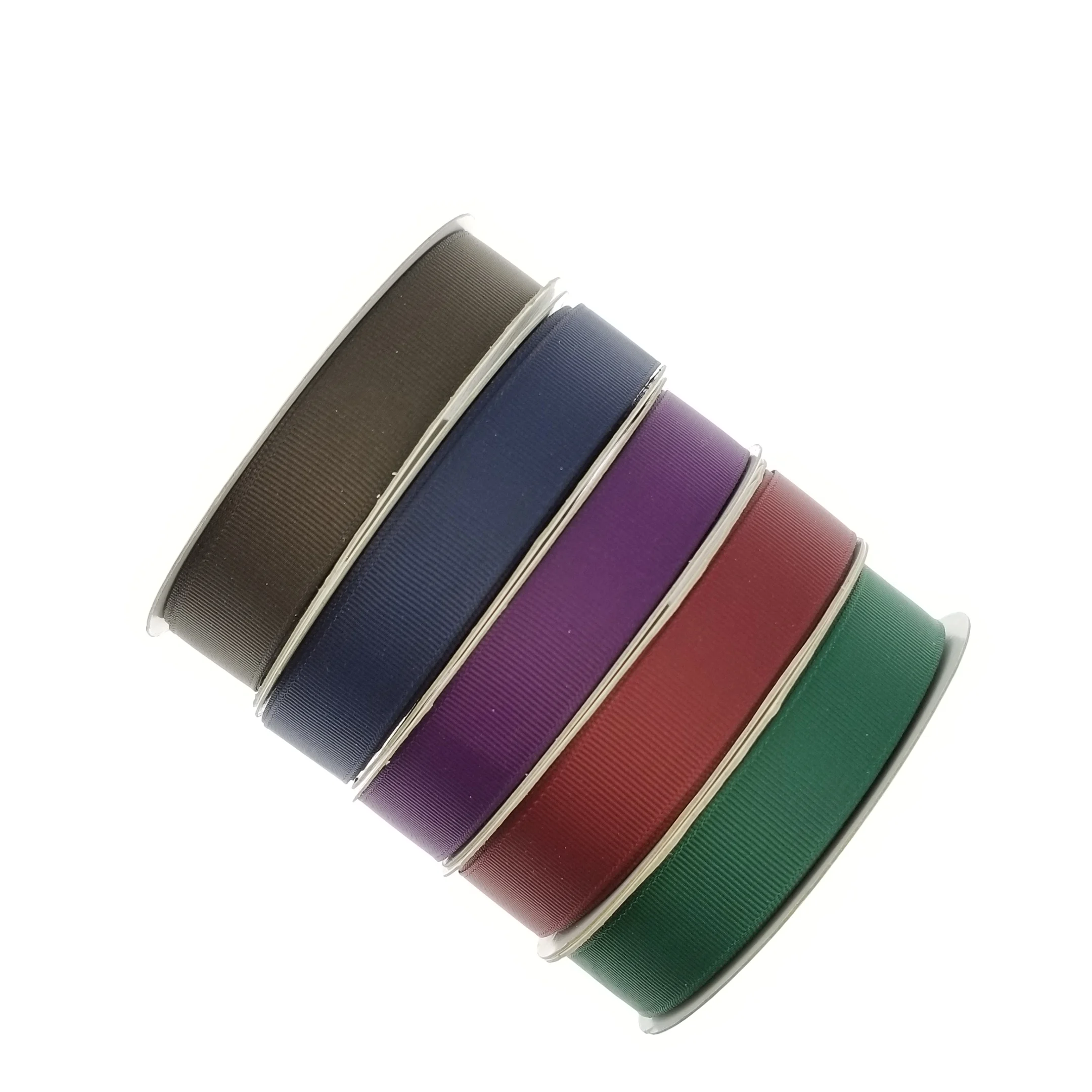 Cheap 5 mm solid color polyester grosgrain woven edge  ribbon solid ribbon