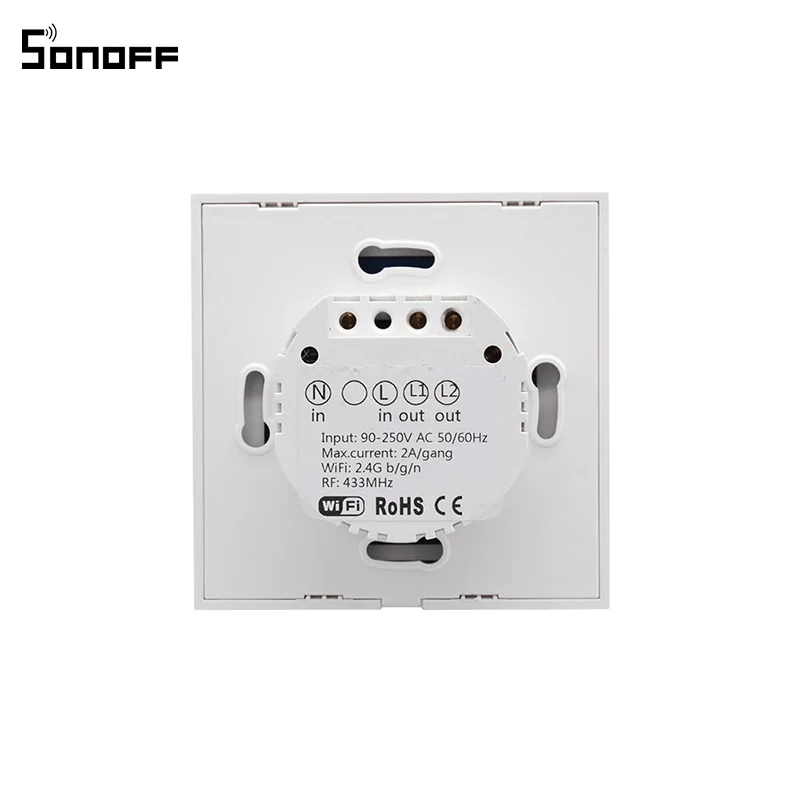 SONOFF T1 EU 1C Smart Touch Screen WiFi RF APP Remote Control Glass Panel LED Backlight 1 Gang 1 Way Wall Wireless Light Switch