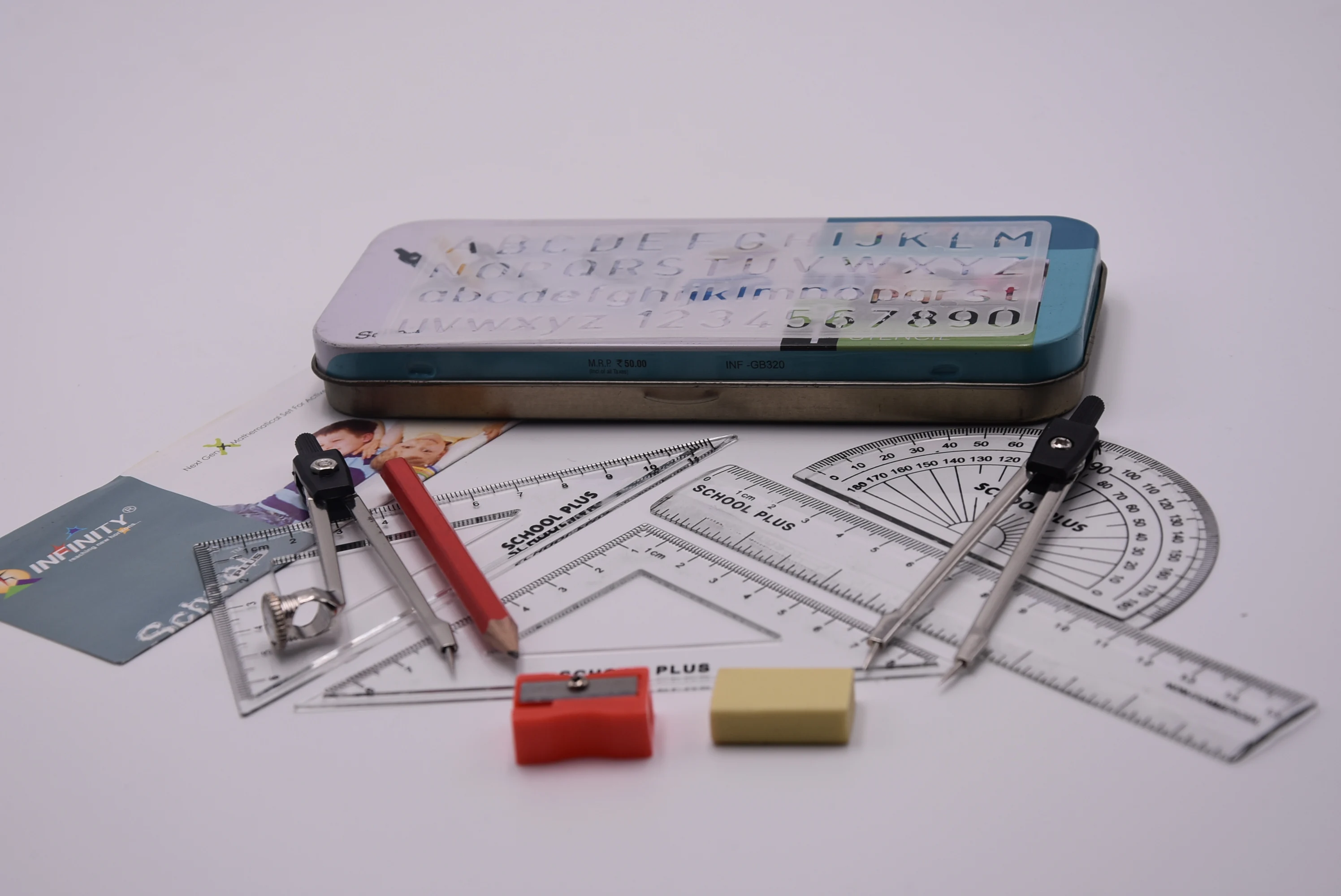 10pcs  geometry set metal math set back to school stationery goods