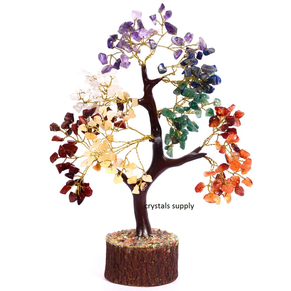 7 Chakra healing Tree for sale chakra Gemstone Tree Supplier : Crystal wire crystal tree