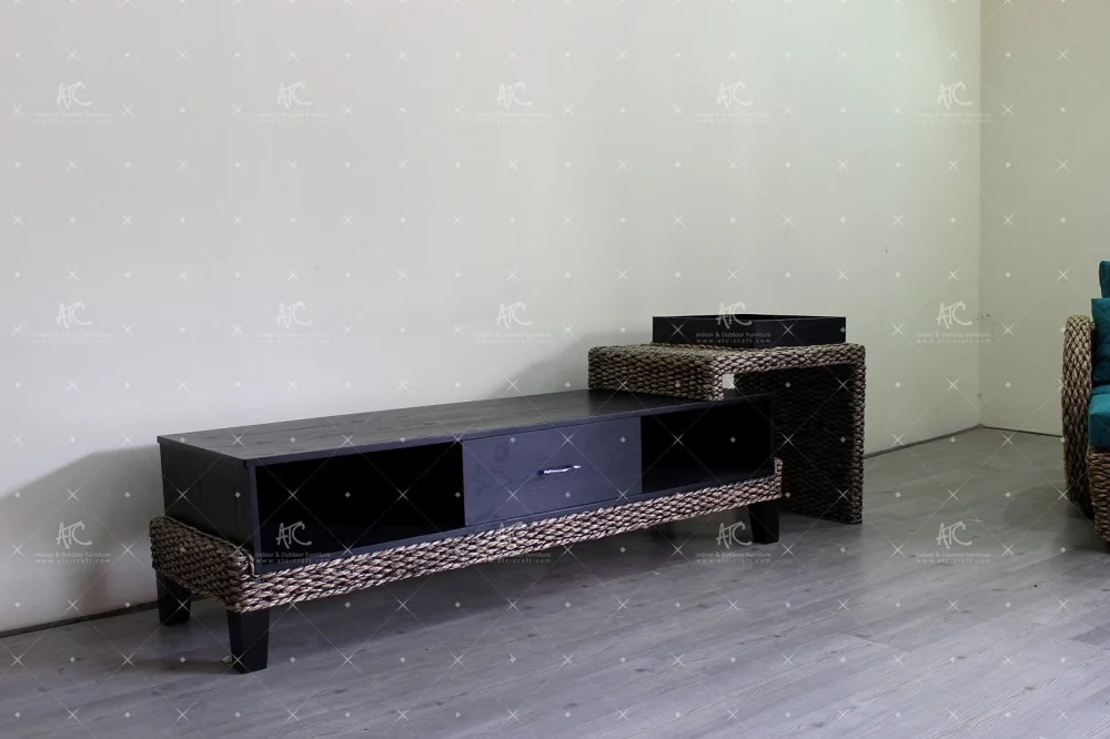 Polite Model Water Hyacinth TV Cabinet Wicker Furniture