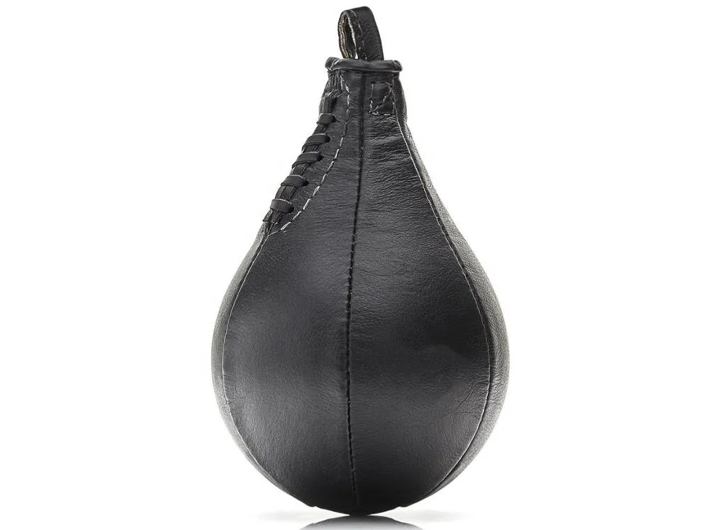 Real Leather Hanging Boxing Ball Pear-Shaped Boxing Speed Dodge Ball Punch Bag for Punching Training Gym Fitness and Platform