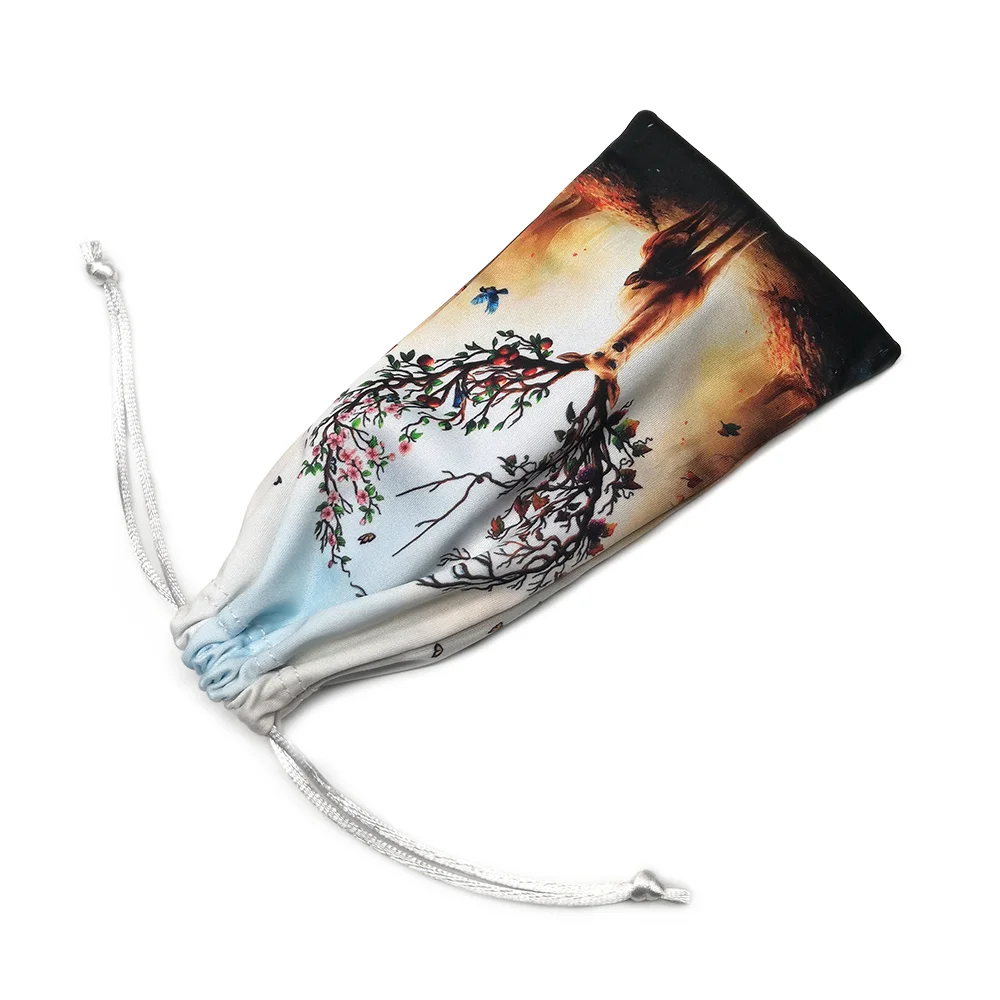Custom Logo Printed Microfiber Drawstring Eyeglasses Sunglasses Glasses bag pouch