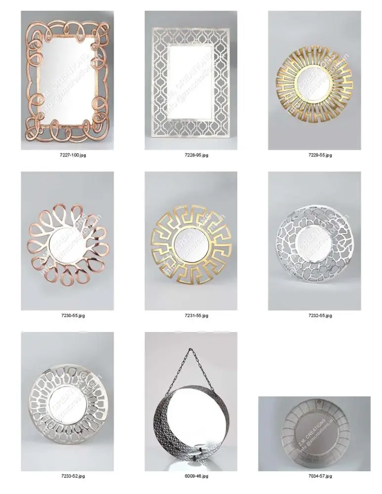 Gold Color Aluminum Metal Frame Wall Mounted round Mirror Modern Home and Hotel Bathroom Decoration for Weddings