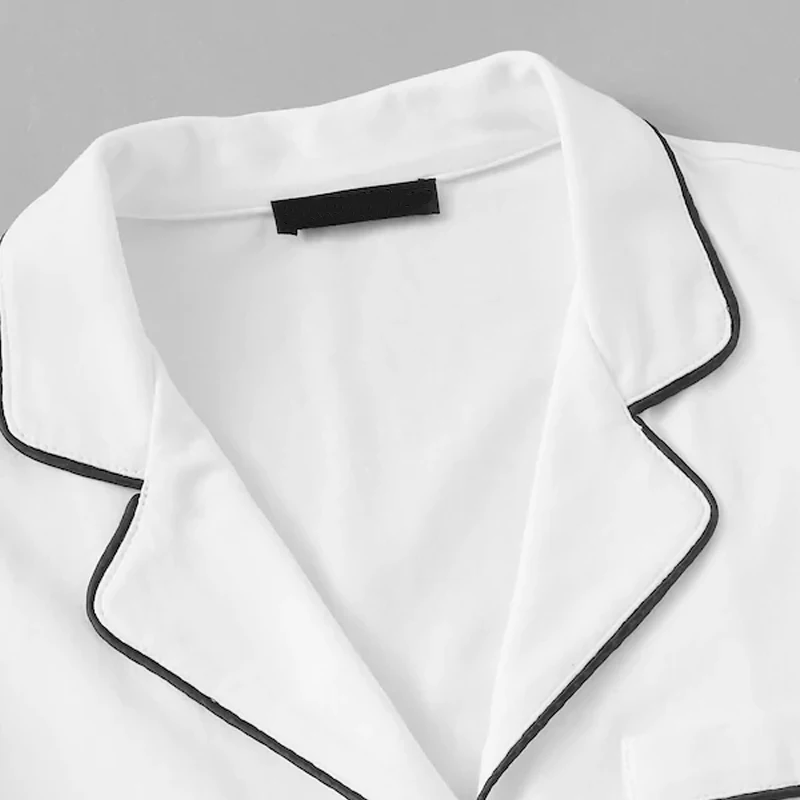 
MGOO Custom Women Pure White Satin Short Pyjama 