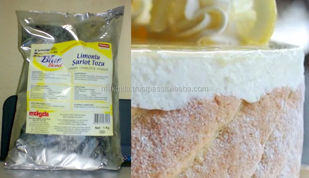 Синяя бусина лимонный кондитерский крем-порошок Charlotte