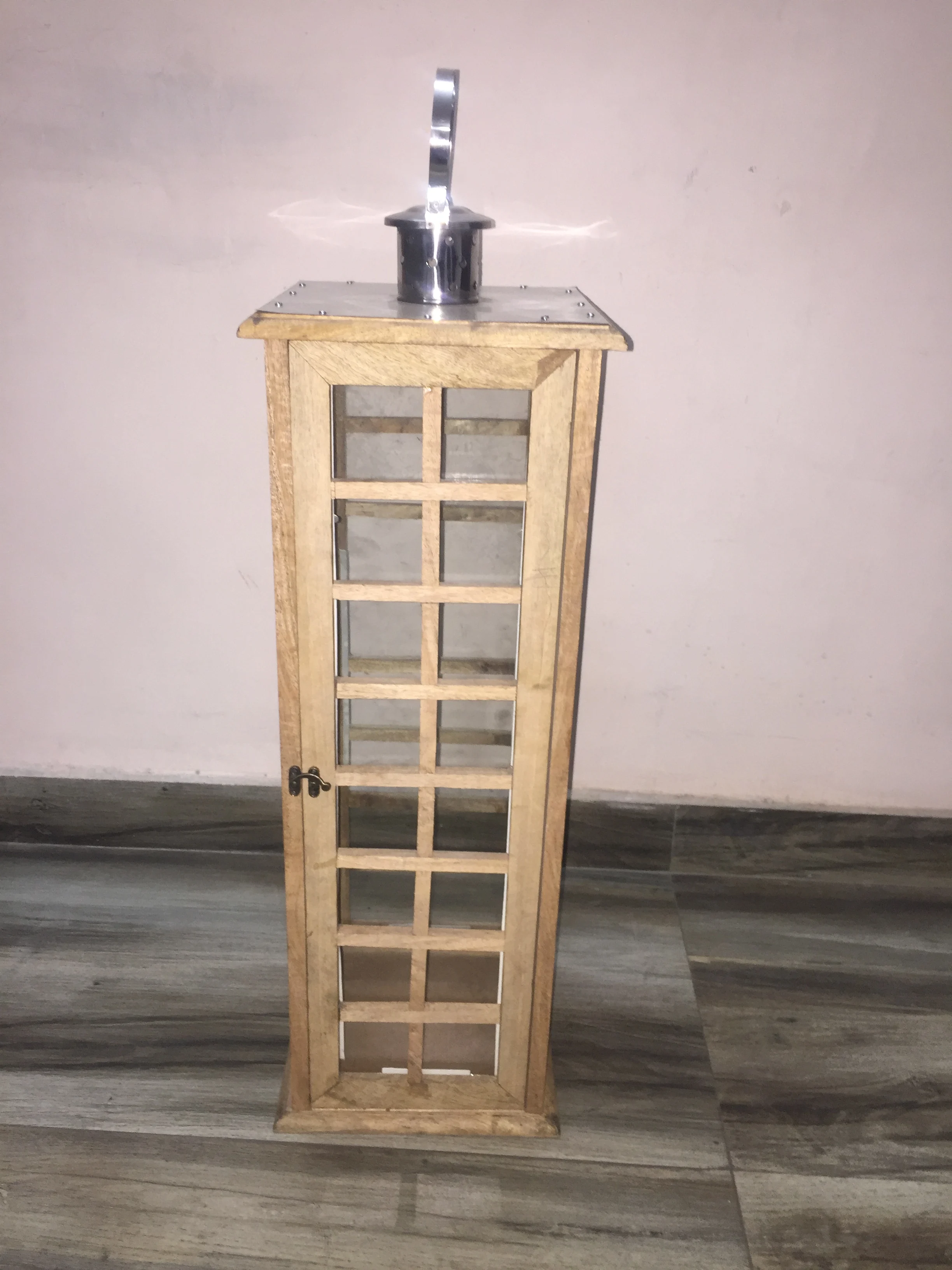 Wood Antique Lantern Best Seller Distressed Wooden Color Rectangle Outdoor and Indoor Handmade Wedding OEM Customized Lanterns