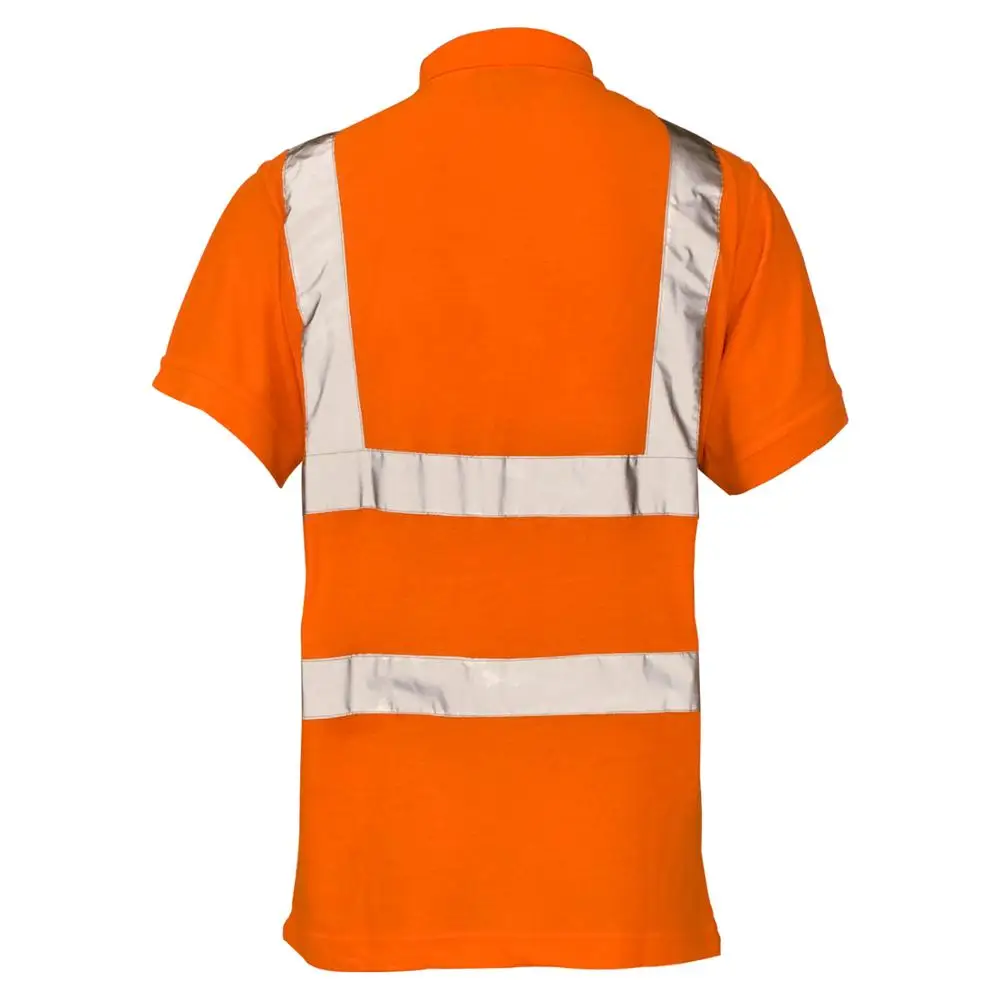 Custom Safety workwear polo shirts men hi vis work wear polo shirt with reflective stripes
