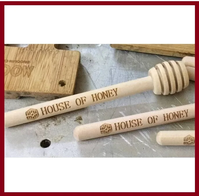 
WHD008 10 CM Custom shape Mini Wooden Honey Dipper 