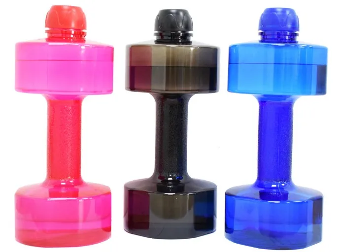 
40Oz Gym Sports Dumbbell Water Bottle Barbell Bucket Outdoor Workout Kettle Plastic Drinking Bottles 1200ML Fitness Water Jar 