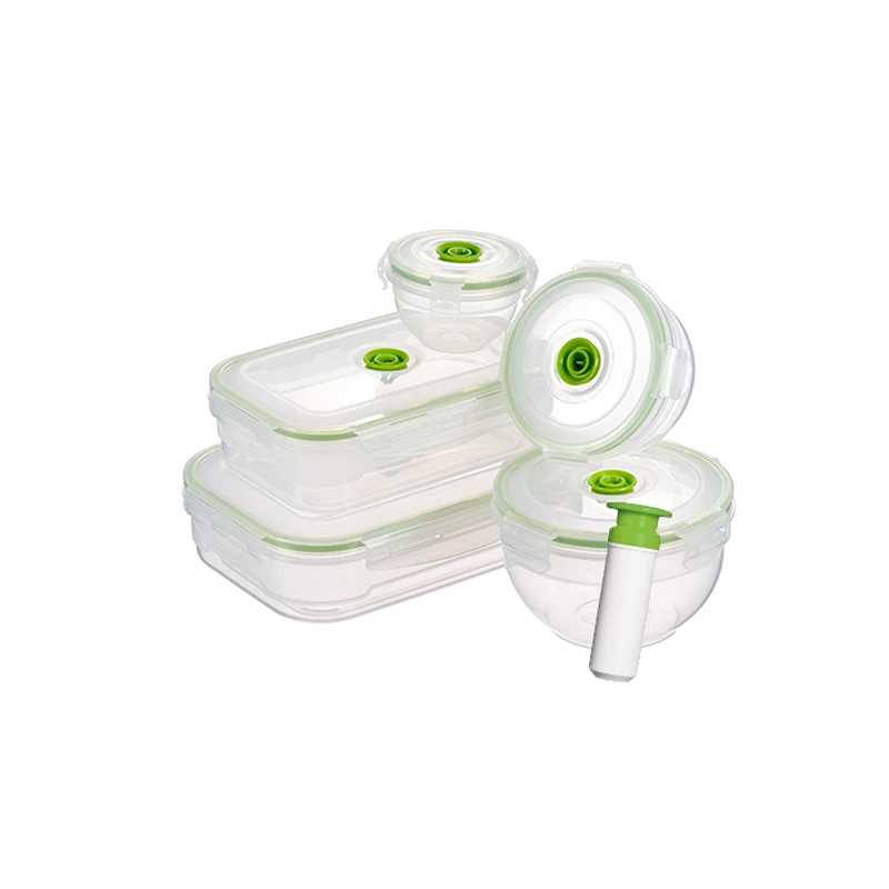 Multifunctional Cheap Custom Transparent Reasuable Food Grade Vacuum Food Storage Clear Plastic Box with Portable Pump