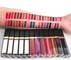 2019 New custom lip gloss lipstick liquid matte wholesale multicolor lipgloss with led light mirror
